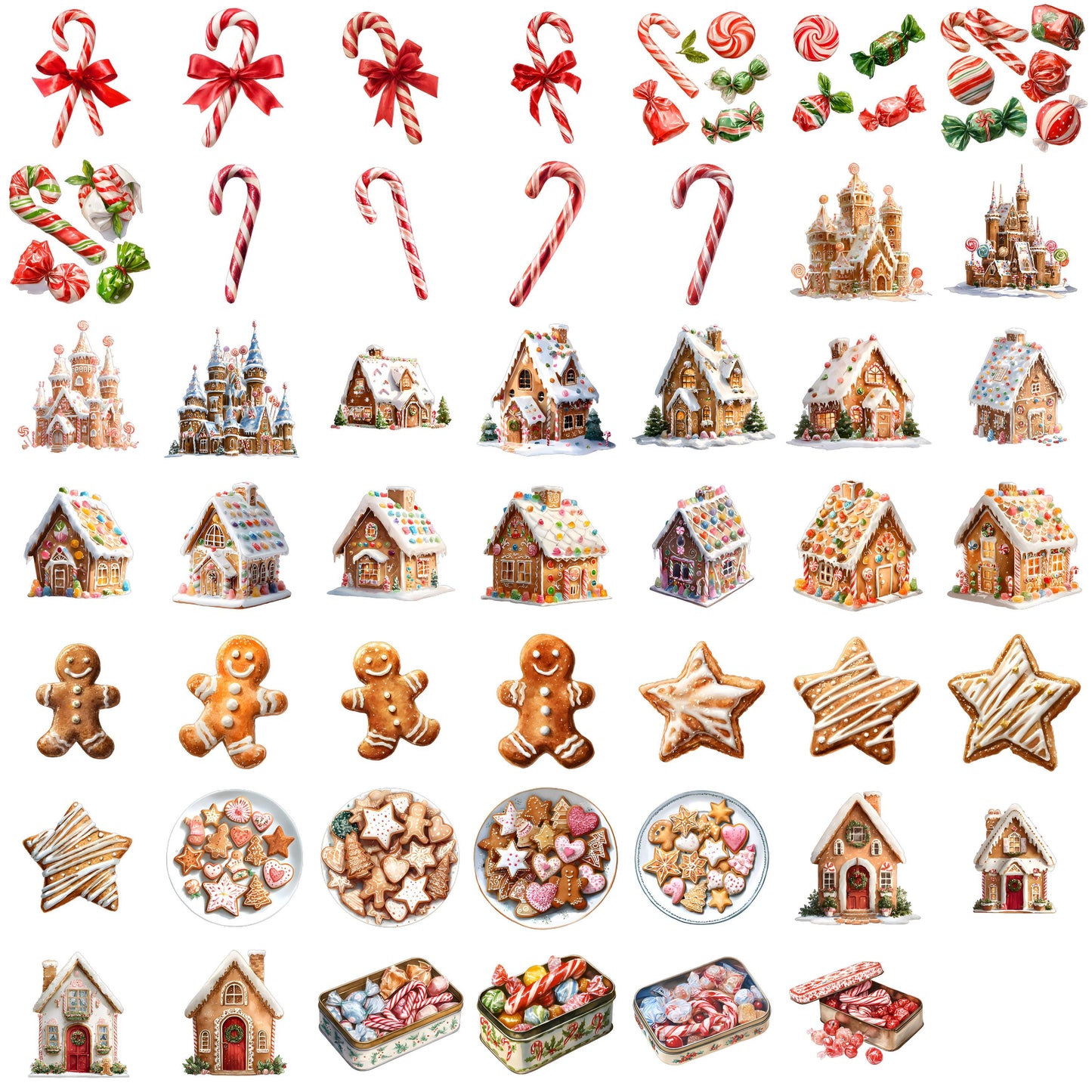 Watercolor Christmas Mega Clipart Bundle – 850+ PNG Designs with Transparent Background