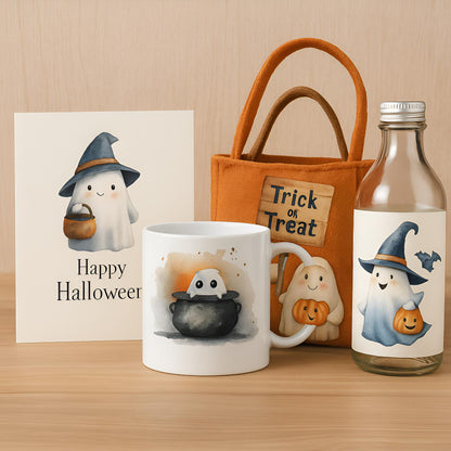 Watercolor Ghosts Clipart Set: Halloween Spooky Spirits (25 PNG)