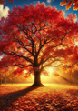 Wall Art Poster / Greeting Card / Sticker Sheet – Oak in Autumn Full Cat. No. 1284