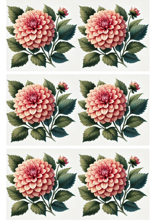 Sticker Sheet – Dahlia Flower Collage Cat. No. 2973