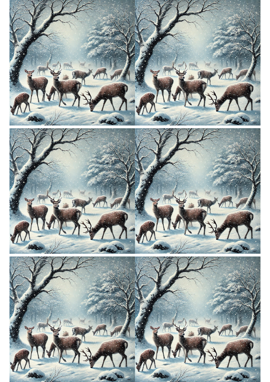 Sticker Sheet Deer In Winter Collage Cat. No. 1817