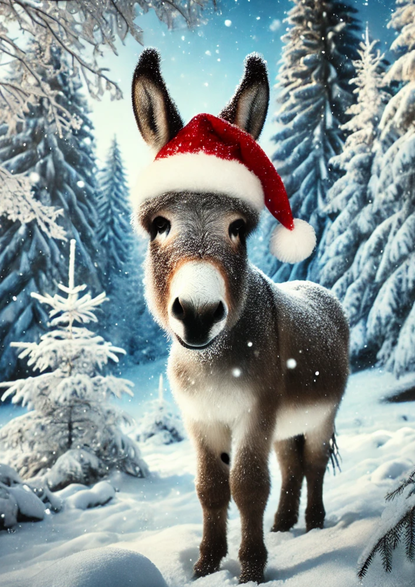 Sticker Sheet Christmas Donkey in Winter Full Cat. No. 1820