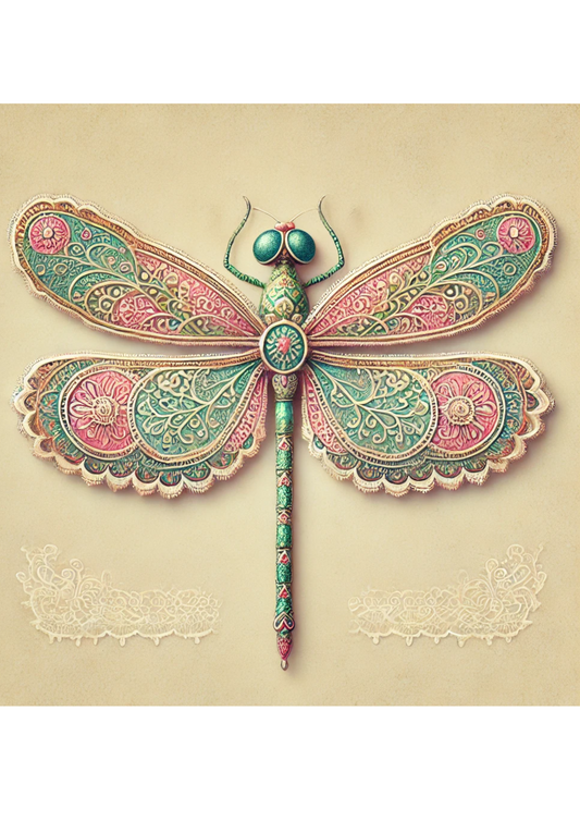 Sticker Sheet Dragonfly Shabby Chic Full Cat. No. 1869