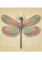 Klistremerkeark Dragonfly Shabby Chic Full Cat. nr. 1869