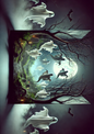 Wall Art Poster / Greeting Card / Sticker Sheet – Ghosts Over The Forest Full Cat. No. 1603