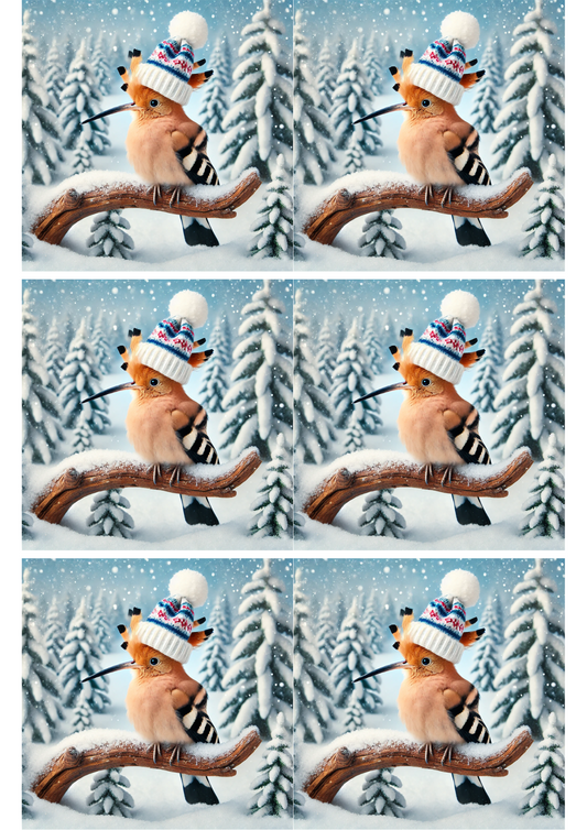 Sticker Sheet Hoopoe in Winter Collage Cat. No. 1829