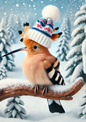Aufkleberbogen Wiedehopf im Winter, vollständige Kat.-Nr. 1830