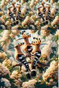 Wall Art Poster / Greeting Card / Sticker Sheet – Hoopoe In A Nest On Acacia Collage Cat. No. 511