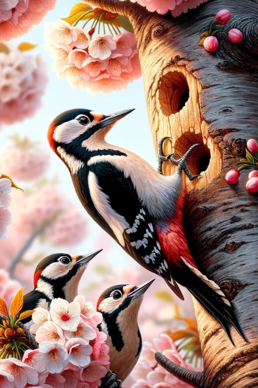 Sticker Sheet Woodpecker on Cherry Full Cat. No. 554