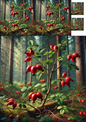 Wall Art Poster / Greeting Card / Sticker Sheet – Wild Rose Collage Cat. No. 1281