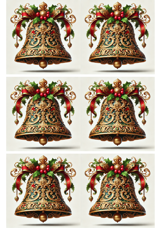Sticker Sheet – Baroque Christmas Bell 3 Collage Cat. No. 2793
