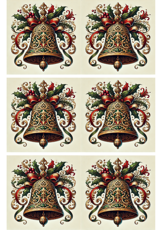 Sticker Sheet – Baroque Christmas Bell 4 Collage Cat. No. 2795