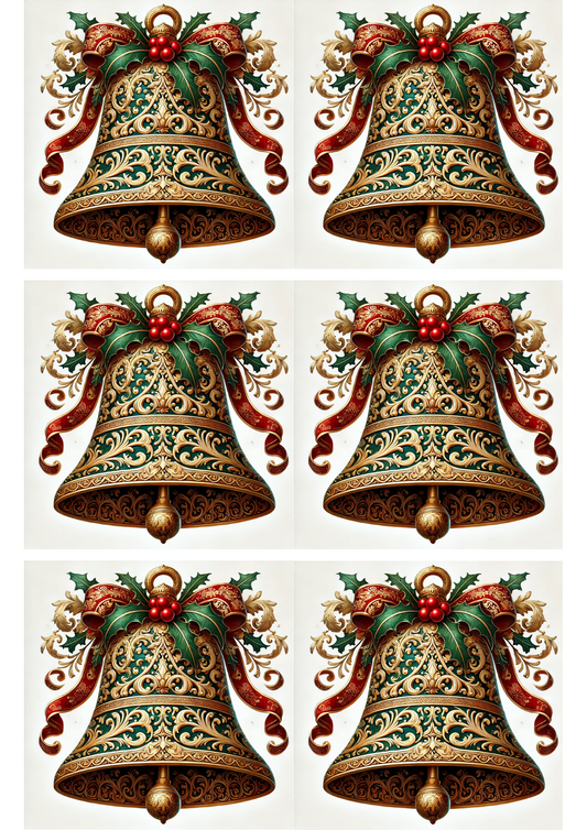 Sticker Sheet – Baroque Christmas Bell 5 Collage Cat. No. 2797