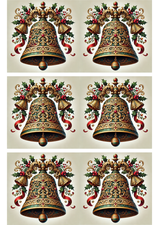 Sticker Sheet – Baroque Christmas Bell 2 Collage Cat. No. 2791