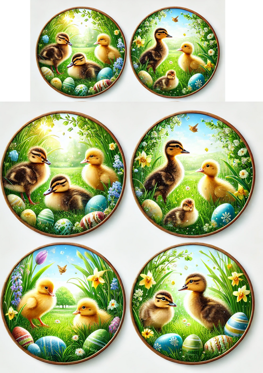 Sticker Sheet – Easter Chicks In Circles 2 Full Cat. No. 2986