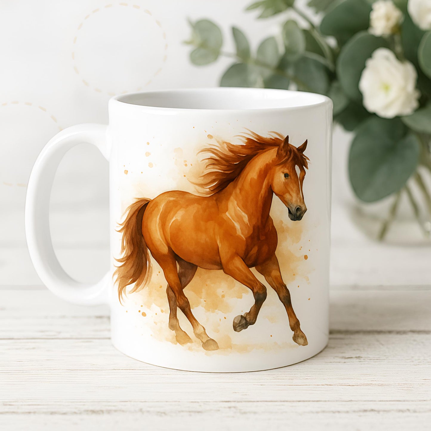 Watercolor Horses Clipart Set: 48 PNG Designs with Transparent Background