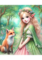 Wall Art Poster / Greeting Card / Sticker Sheet – Fox And Forest Elf Full Cat. No. 1877