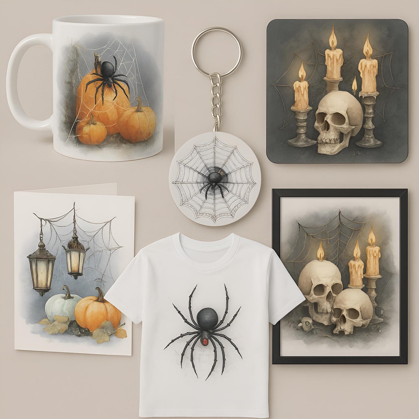 Halloween Cobweb Clipart Set – 25 PNG – Transparent – Watercolor Style – High Resolution 300 DPI