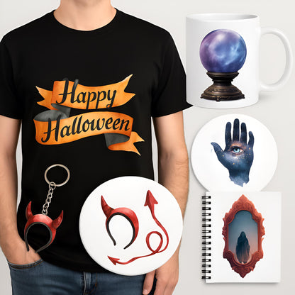 Watercolor Halloween Clipart Bundle: 70 PNG Additional Elements (Digital Download)