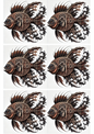 Stickerbogen Fischcollage im Gothic-Stil Kat. Nr. 1888