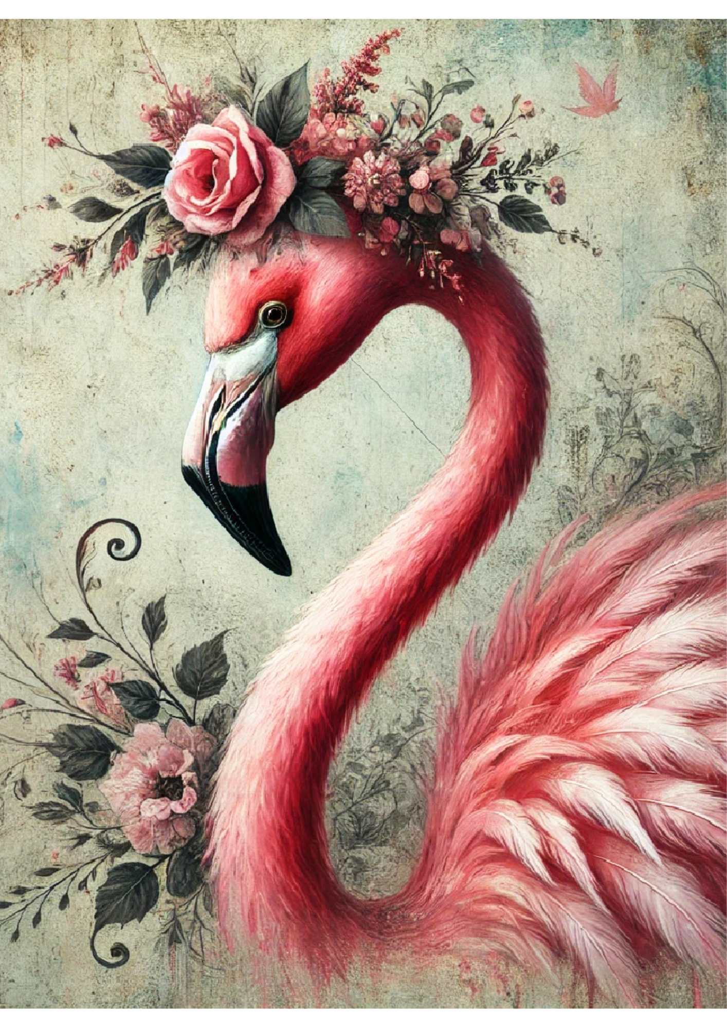 Sticker Sheet Flamingo in Wreath Full Cat. No. 1673