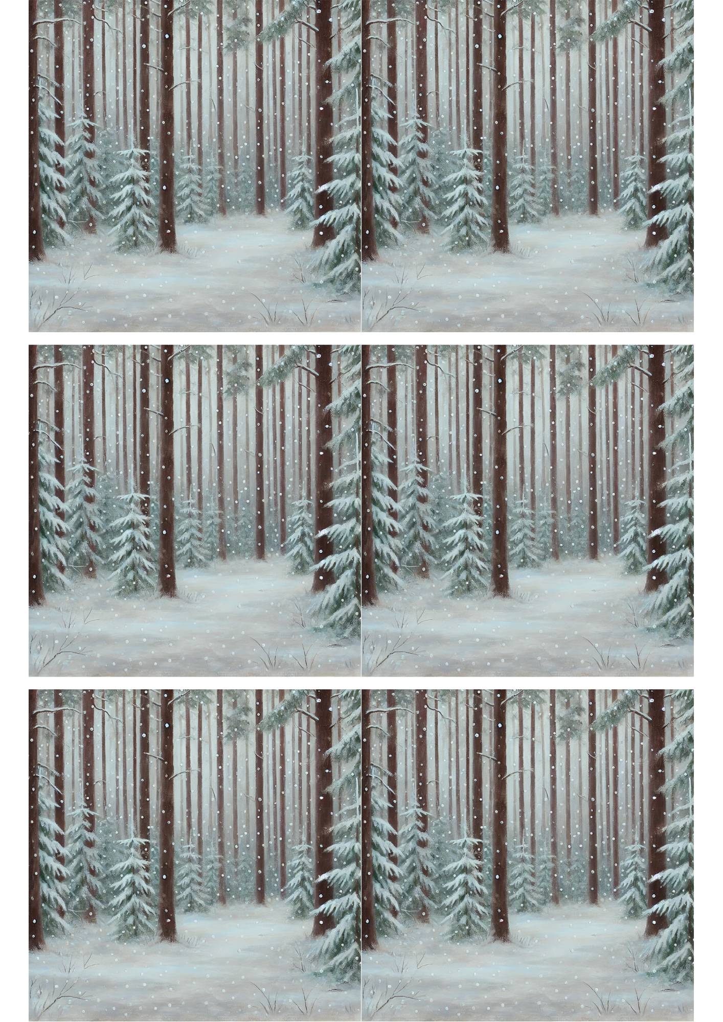 Sticker Sheet Winter Forest 3 Collage Cat. No. 1896