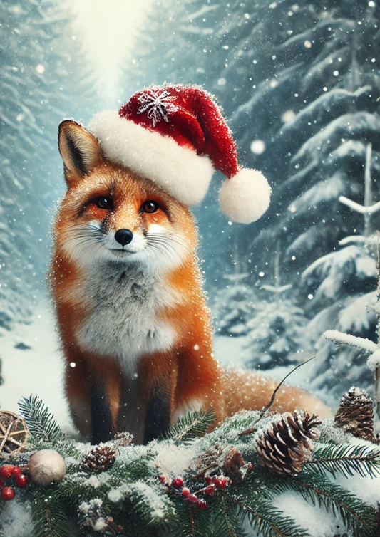 Sticker Sheet Fox In Christmas Hat Full Cat. No. 1899