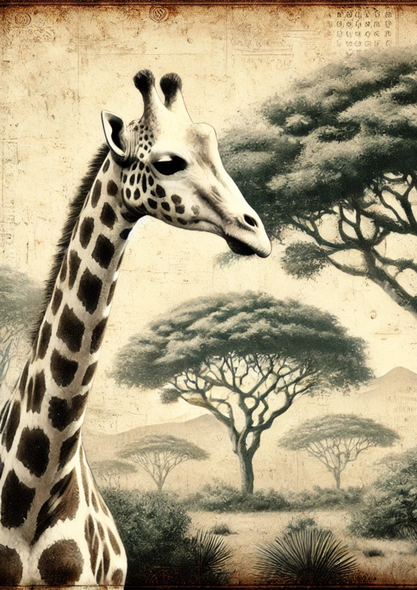 Sticker Sheet Giraffe Vintage Full Cat. No. 1909