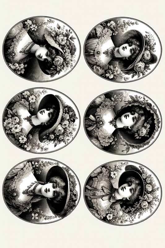 Klistremerkeark Hoder 6 Oval Full Kat.nr. 1835