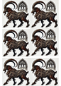 Klistremerkeark Chamois i gotisk stil Collage Kat. nr. 1916