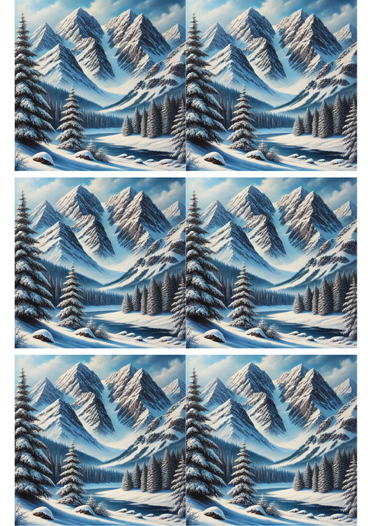 Sticker Sheet Mountain Landscape In Winter Collage Cat. No. 1920