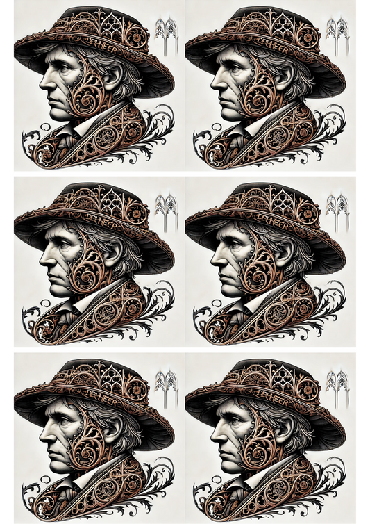 Sticker Sheet Man In A Hat In Gothic Style Collage Cat. No. 1936