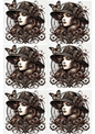 Wall Art Poster / Greeting Card / Sticker Sheet – Woman With Butterfly Gothic Style Collage Cat. No. 1938