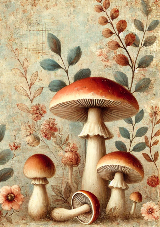 Sticker Sheet – Mushrooms Shabby Chic Full Cat. No. 2822