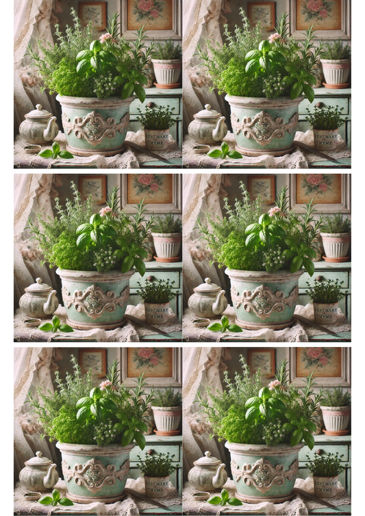Sticker Sheet Herbs In Pot Collage Cat. No. 1954