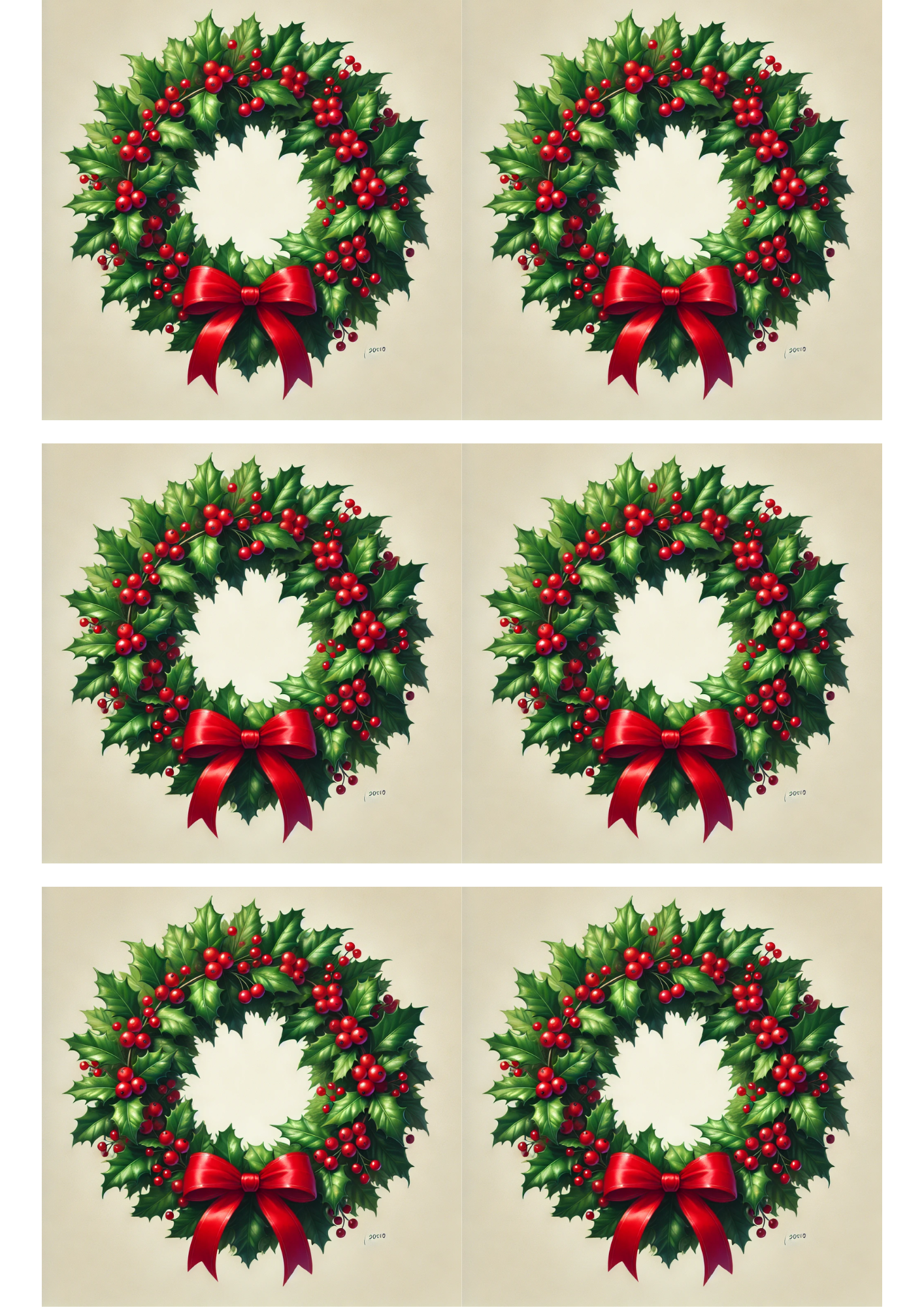 Sticker Sheet – Christmas Wreath Collage Cat. No. 3009