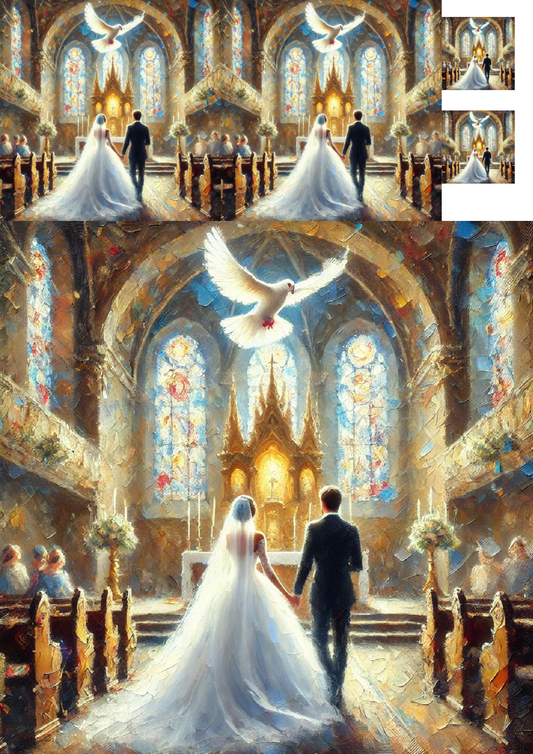 Sticker Sheet Wedding In The Church Collage Cat. No. 1299