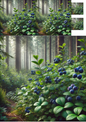 Wall Art Poster / Greeting Card / Sticker Sheet – Berries In The Forest Collage Cat. No. 1285