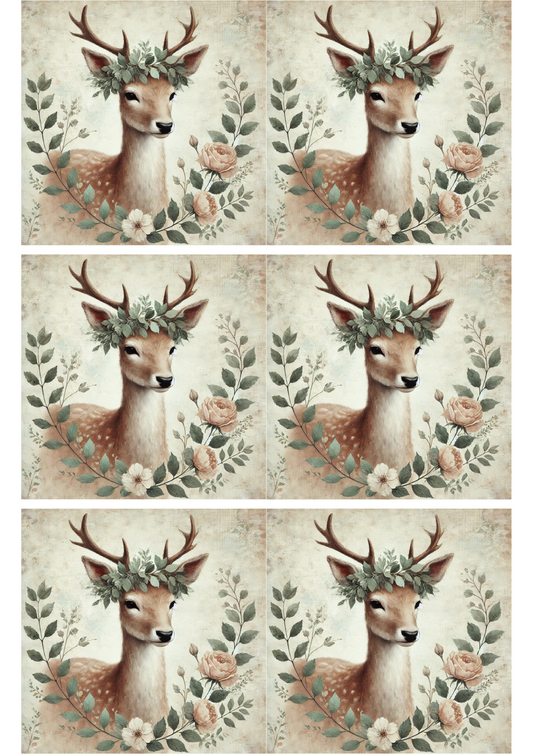 Sticker Sheet – Deer And Bay Leaves Collage Cat. No. 2581