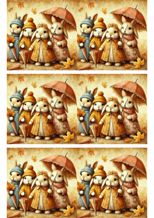 Sticker Sheet – Autumn Rabbits Collage Cat. No. 2837