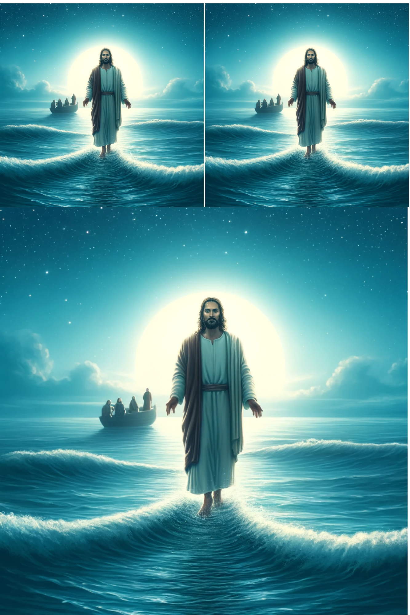 Sticker Sheet Jesus Walks on Water Collage Cat. No. 567