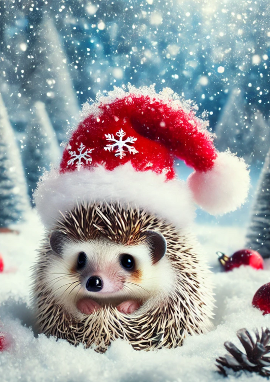 Sticker Sheet Hedgehog in Christmas Hat Full Cat. No. 1985
