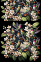 Klistremerkeark Kolibri på sandeltre Kat. nr. 142