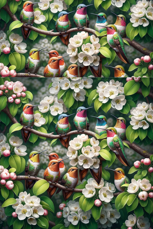 Sticker Sheet – Hummingbird on a pear tree, Cat. No. 143