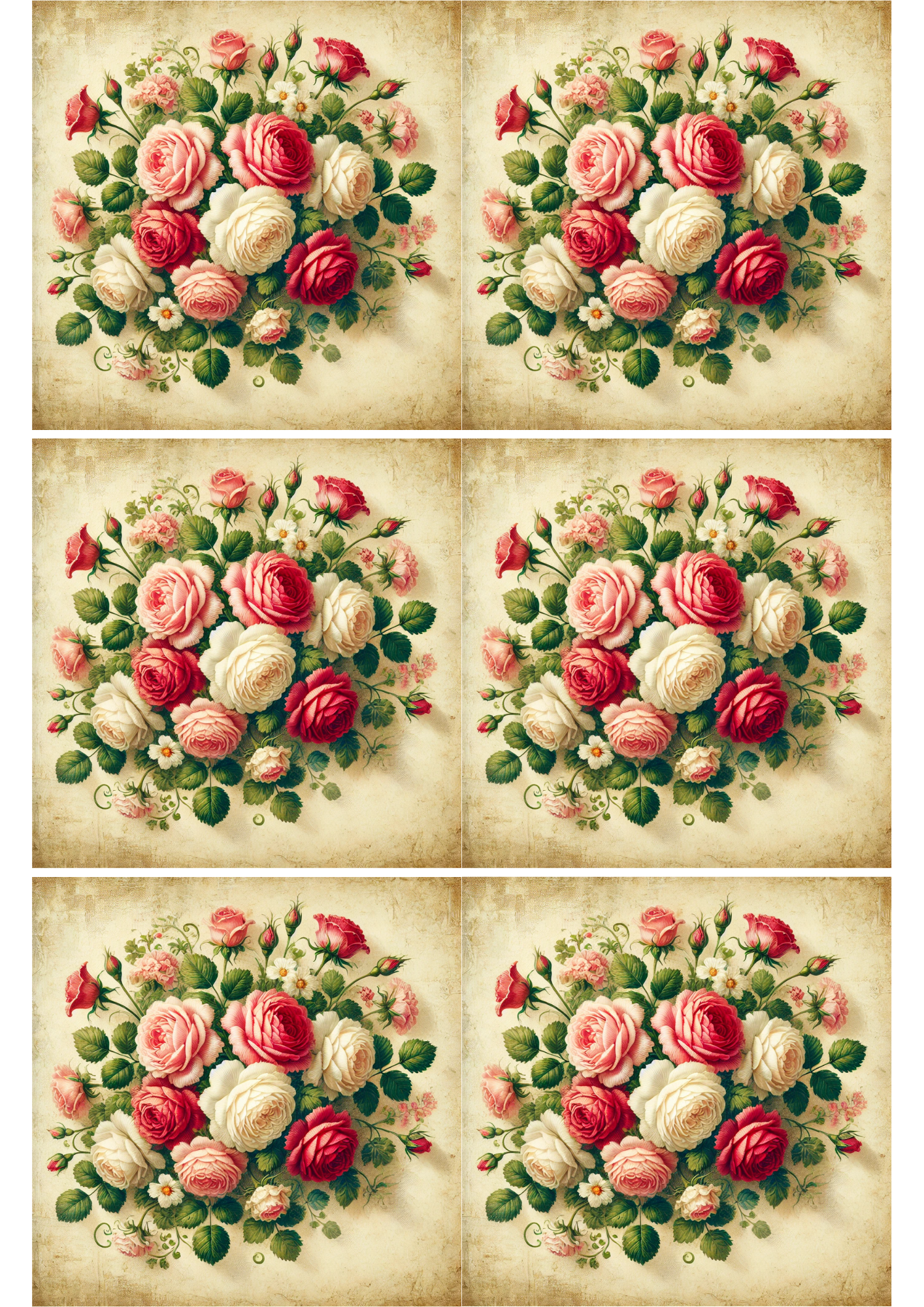 Sticker Sheet Colorful Roses Collage Cat. No. 2018
