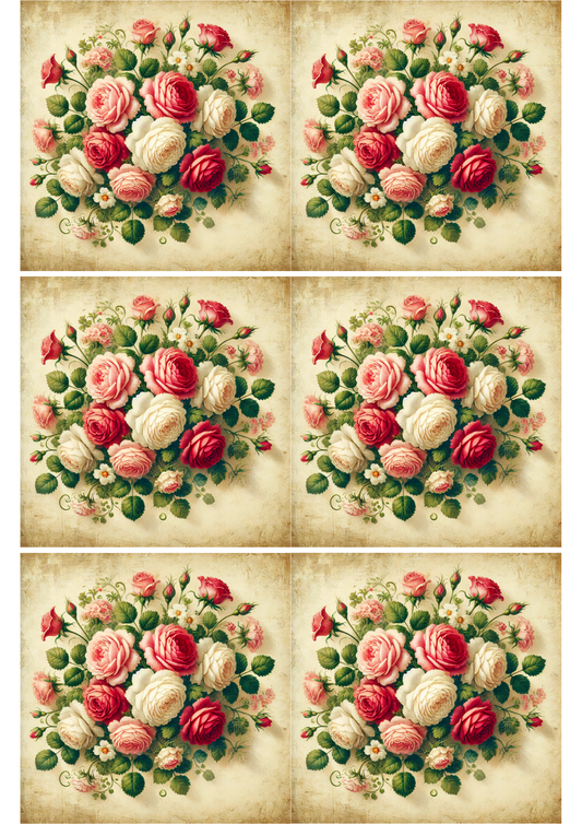 Sticker Sheet Colorful Roses Collage Cat. No. 2018