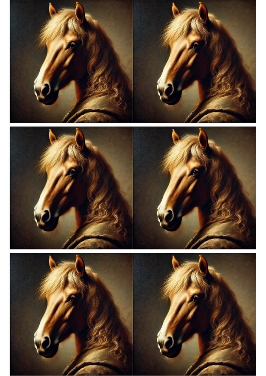 Sticker Sheet Horse In Rembrandt Style Collage Cat. No. 2020
