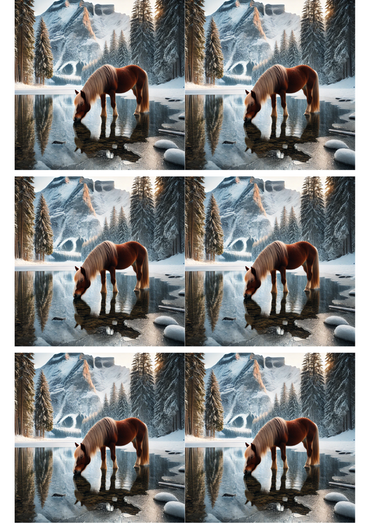 Sticker Sheet Horse In The Mountains Collage Cat. No. 2022