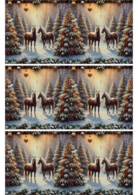 Sticker Sheet Horses In The Forest In Winter Collage Cat. No. 2024