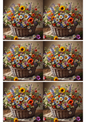 Stickerbogen Blumenkorb Collage Kat. Nr. 2028